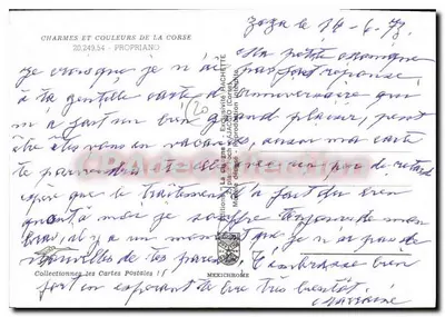 Propriano — Corsica — editor IRIS, n. de serie 20.249.54 — Reverso