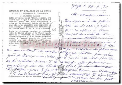 Procesja Catenacciu — Sartène (Korsyka) — Wydawnictwo Hachette — Rewers