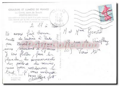 Porto-Vecchio — Corsica, oase van schoonheid — Uitgave Draeger, n° 1247 — Achterkant