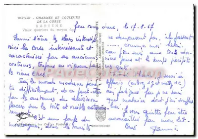 Sartène — stare dzielnice średniowiecza — Wydawnictwo Hachette — Rewers
