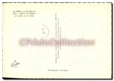 Zatoka Porto-Corse. La Rivière i plaża — Wydawnictwo M.-C. Miramont, Bastia — Rewers
