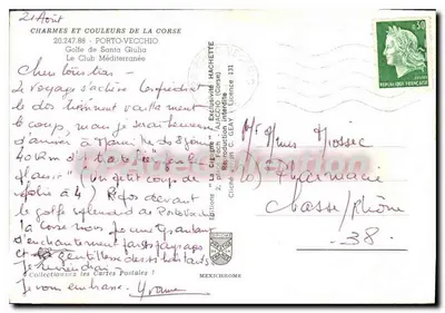 Golfo de Santa Giulia — Porto-Vecchio — Ediciones Hachette — Reverso