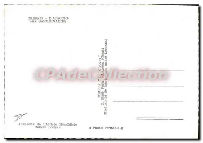 Da Ajaccio alle Isole Sanguinari — Edizioni 'Le Cigogne' — n° 20.999.83 — Verso