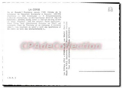 Estudo sobre a Corse — Les Éditions d'Art « YVON » — Verso