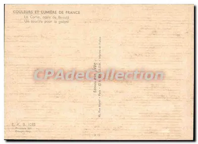 Córsega, oásis de beleza — Um sorriso para o galante — Edições Manuel, Paris — Verso