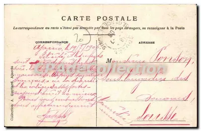 Ajaccio — Aleja Pierwszego Cenzura — wydawca Vaz & Cau, nr 1 — Rewers