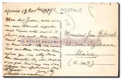 Ajaccio — View of the Gulf — Edition La Cigogne, no. 3834 — Back