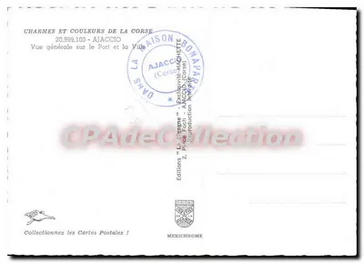 Ajaccio — Ogólny widok na port i miasto — Editions "La Cigogne" — Rewers