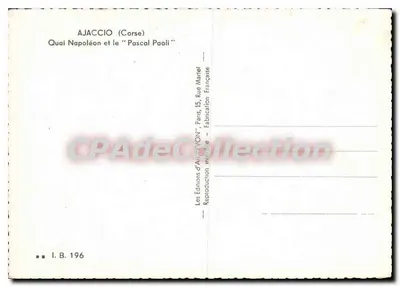 Ajaccio (Korsyka) — Quai Napoléon i "Pascal Paoli" — Wydawnictwo Sztuki "YVOY" — Rewers