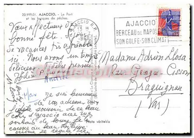 Ajaccio — port i łodzie rybackie — La Cigogne — Rewers