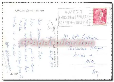 Ajaccio (Korsyka) - Port — Wieczysty kraj Napoliona — Wydawnictwo Sztuki, nr 734 — Rewers
