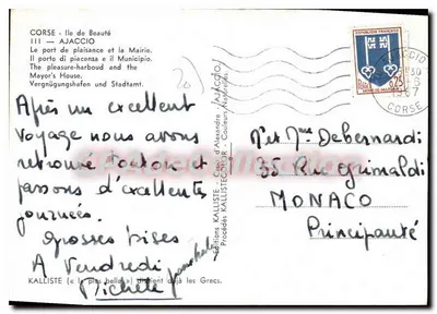 Porto de recreio de Ajaccio — Corse — Edições KALLISTE — Verso