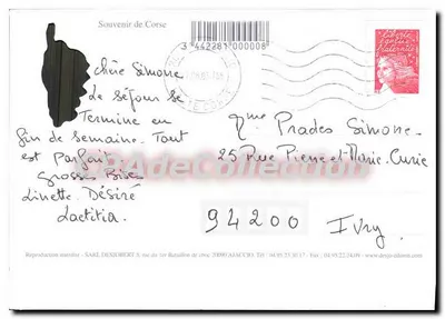 Bastia — widok panoramiczny i port — wydawca DESJOBERT — Rewers