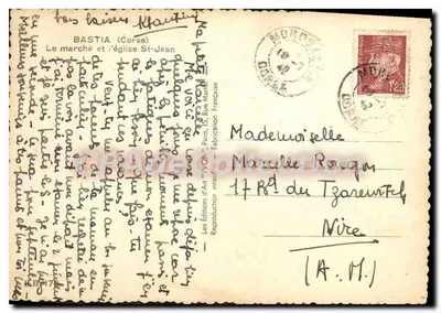 Bastia (Korsyka) — Rynek i kościół św. Jana — Wydawnictwo Sztuki "VOK" — Rewers