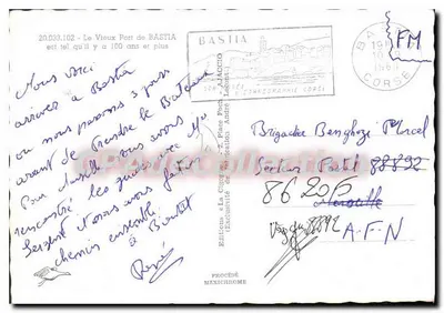 El Viejo Puerto de Bastia — editor IRIS, n° 20.033.102 — Reverso