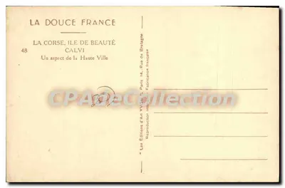 Calvi — Widok na górną część miasta — Les Éditions d'Art VV de Paris — Rewers