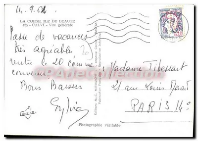 Calvi — Algemene uitzicht — Uitgave M.-C. Miramont, Bastia — Achterkant
