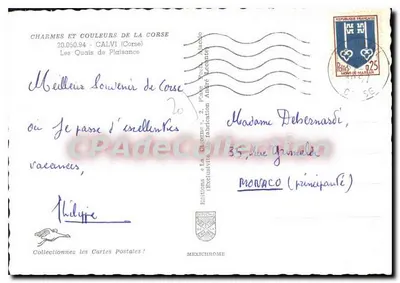 Calvi — Les Quais de Plaisance — Edições 'La Chèvre' (exclusividade André Lecante) — Verso