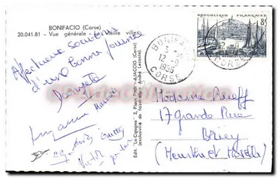 Bonifacio — Vista geral — A Velha Cidade — Ed. 'La Cigogne', Ajaccio — Verso