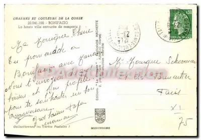 Bonifacio — A alta cidade cercada por muros — Edições 'La Cigale' n°20.041.100 — Verso