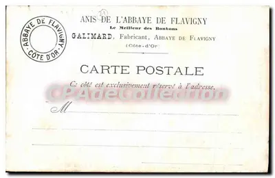 Abbaye de Flavigny — La Fontaine de la Recluse — Marque des Anis, Série 2ème, N°3 — Verso