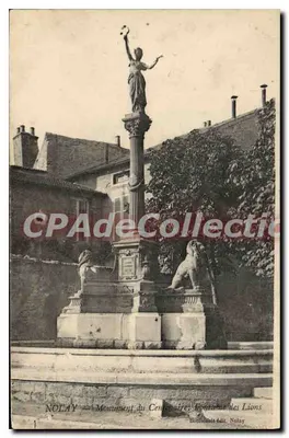 Nolay — Monumento do Centenário, Fontaine dos Leões — Editor Bonnomet, Nolay