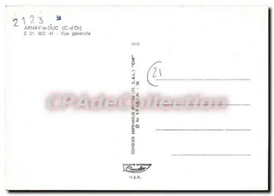 Arnay-le-Duc (Côte-d'Or) — vista geral — Impressor Combier & Cie — Verso