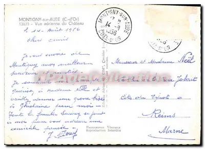 Montigny-sur-Aube — Widok z lotnictwa zamku — Wydawnictwo Aériennes CIM, Combier — Rewers