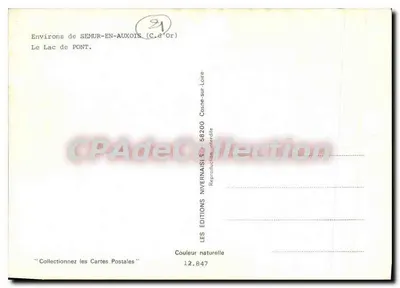 Okręgi Semur-en-Auxois — Jezioro Pont — Wydawnictwo Nivernais — Rewers
