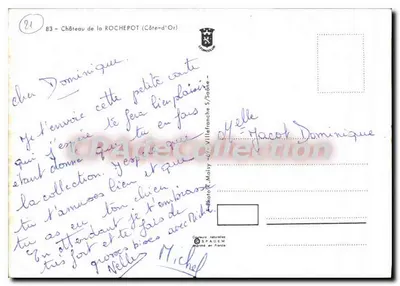 Zamek Rochepot — Côte-d'Or — Wydawca J. Moisy — Rewers