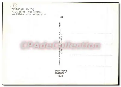 Seurre (21, Côte-d'Or) — Vista aérea do Hospital e do novo ponte — Combier Imprimeur — Verso