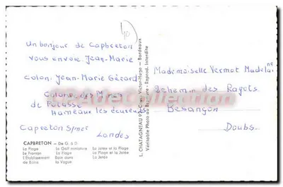 Capbreton — vista panorâmica da praia e da orla marítima — L. Chatagneau, Victor-Hugo — Verso