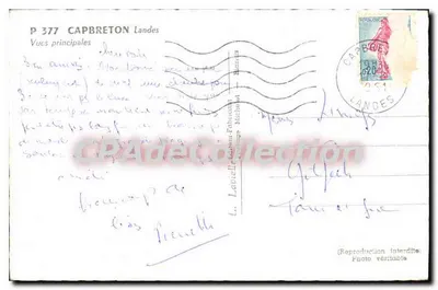 Capbreton — vista panorâmica — L. Lavielle, Fabricante Michèle, n° P 377 — Verso