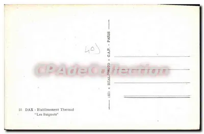 Dax — Zakład termalny 'Les Baignots' — wydawca C.A.P. Paris, n° 25 — Rewers