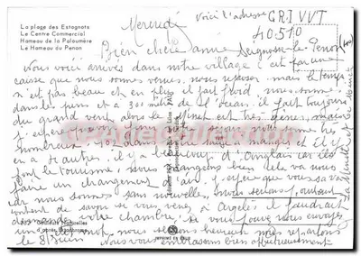 Półnowoczesna pocztówka Seignosse Plac plac plaży Estagnots Centrum handlowe Hameau de la Paloumere Hameau du Penon — Rewers