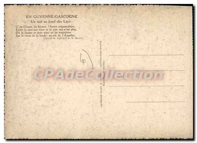 W Guyenie i Gascognie — Wieczorem przy jeziorach — Pavages d'Art E. VITRY - Castette-des-Landes — Rewers