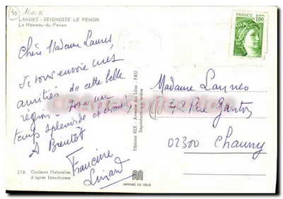 O Povoado do Penon — Landes — Edições REX, n°218 — Verso