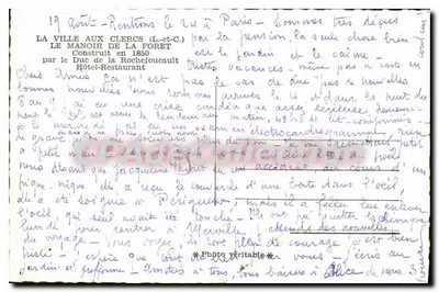 Il Maniero della Foresta — Costruito nel 1850 dal Duca di Rochefoucault — Hotel-Ristorante — Verso