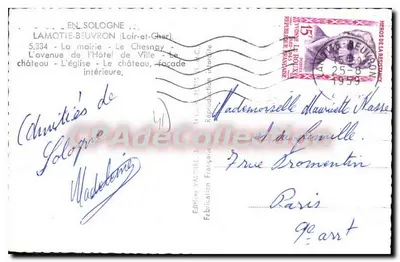 Lamotte-Beuvron — vista panorâmica — Edição Valérie, n° 5334 — Verso