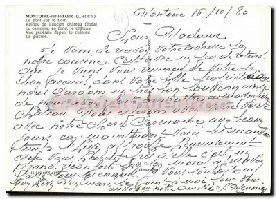 Montoire-sur-le-Loir — widok panoramiczny i zabytki — wydawca nieznany — Rewers