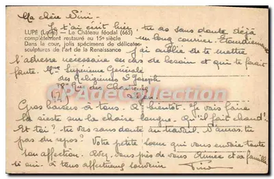 Lupé (Loire) — Zamek feudalny (665) — całkowicie odrestaurowany w XV wieku — wydawca Clance — Rewers