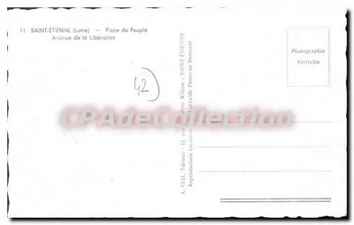 Saint-Étienne — Plac Ludu — A. VIAL Wydawca — Rewers