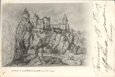Castelo de Cornillon no século XVI — Editor: F. Groux, livreiro
