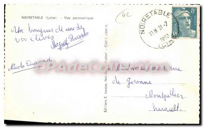 Noiretable (Loira) — widok panoramiczny — Wydawcy E. Jousse — Rewers