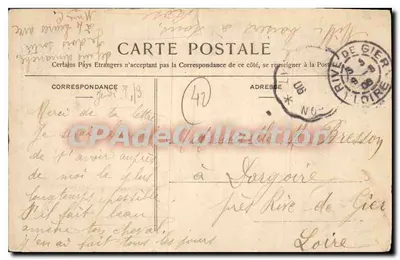 Montbrison - A prisão — Edição Nouvelles Galeries Réunies, St-Étienne, n°187 — Verso