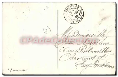 Bukiet lilaków i róża — Pamiątka z Saint-Étienne — A.S. Série 616 Nr 11 — Rewers
