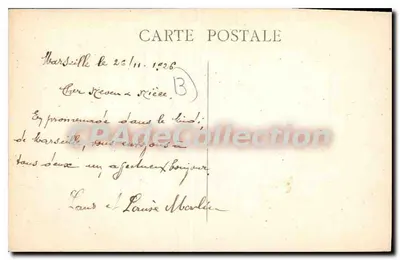 Marseille — Rue Cannebière — widok ulicy z tramwajem i budynkami — Rewers