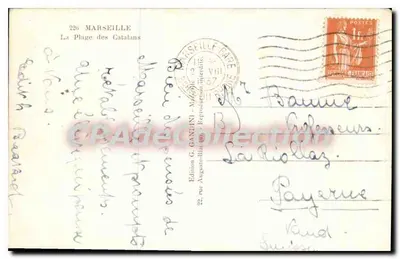 A Praia dos Catalães — Marselha — Edição G. Gandini, Mireille — Verso