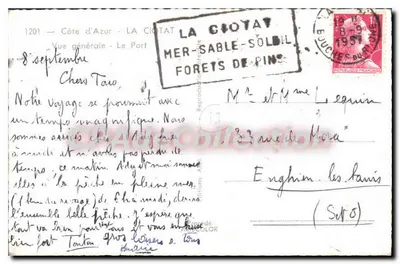 La Ciotat — Ogólny widok — Port — wydawca A. A. S. n°1201 — Rewers
