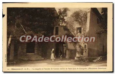 पुराना पोस्टकार्ड गेमेनोस B आर ला चैपेल और ल'एंट्री डी ल'एंसिएन क्लॉइट्र डी सेंट जीन डी गुआर्गुएयर मन्त्रिक इतिहासिक भवन